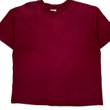 Blank Hanes Single Stitch T-Shirt - Large Burgundy Cotton