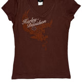 Motorcycles Harley Davidson Graphic T-Shirt - XL Brown Cotton