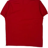 Chaps Ralph Lauren Striped Polo Shirt - Large Red Cotton