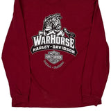 Warhorse Harley Davidson Graphic Long Sleeve T-Shirt - Large Red Cotton