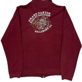 Grand Canyon Harley Davidson Zip Up - Large Burgundy Cotton