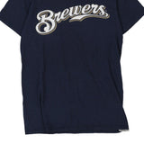 Milwaukee Brewers Majestic MLB T-Shirt - Small Navy Cotton