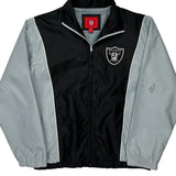 Raiders Nfl Graphic Windbreaker - Large Grey Polyester