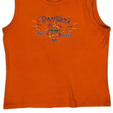 Daytona Bike Week 2002 Harley Davidson Graphic Vest - Medium Orange Cotton