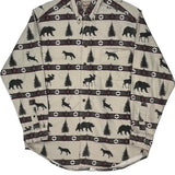 Rugged Outdoorwear Woolrich Patterned Shirt - Large Beige Cotton