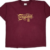England Screen Stars Single Stitch T-Shirt - XL Burgundy Cotton