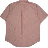 Ralph Lauren Striped Short Sleeve Shirt - Large Red Cotton
