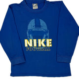 Age 7 Nike Football Long Sleeve T-Shirt - Small Blue Cotton