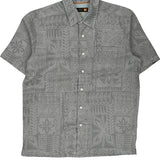 Waterman Collection Quiksilver Hawaiian Shirt - Small Grey Cotton