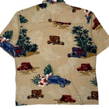 Puritan Floral Hawaiian Shirt - Large Beige Viscose