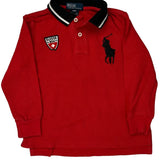 Age 4 Polo By Ralph Lauren Long Sleeve Polo Shirt - XS Red Cotton