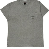 Central Maine Harley Davidson Graphic T-Shirt - Large Gray Cotton Blend