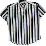Chaps Ralph Lauren Striped Short Sleeve Shirt - Large Multicoloured Cotton