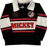 Age 4 Mickey Mouse Disney Cartoon Rugby Shirt - XS Black Cotton
