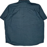 Carhartt Striped Short Sleeve Shirt - 2XL Blue Cotton