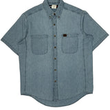 Wrangler Denim Shirt - Large Blue Cotton