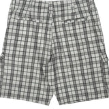 Wrangler Checked Cargo Shorts - 32W 10L Black & White Cotton