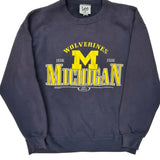 Michigan Wolverines Lee Sport College Sweatshirt - Large Navy Cotton