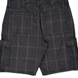 Wrangler Checked Cargo Shorts - 34W 9L Grey Cotton