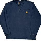 Carhartt Long Sleeve T-Shirt - Medium Blue Cotton