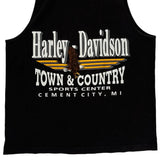 Motorcycle Harley Davidson Graphic Tank Top - Large Black Cotton