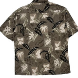 Campia Floral Hawaiian Shirt - Large Black Viscose