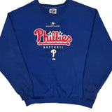 Phillies Baseball Majestic Graphic Sweatshirt - XL Blue Cotton Blend