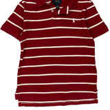 Age 7 Polo By Ralph Lauren Striped Polo Shirt - Small Red Cotton