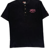 Dickies Collarless Shirt - Large Black Cotton