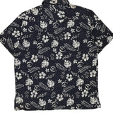 Quality Clothing Hawaiian Shirt - Medium Navy Cotton