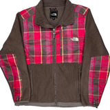 The North Face Checked Fleece Jacket - XL Brown Polyester