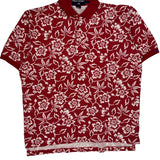 Polo Sport Floral Polo Shirt - Large Red Cotton