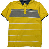Tommy Hilfiger Striped Polo Shirt - Small Blue Cotton