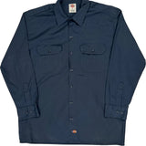 Dickies Shirt - Large Navy Cotton Blend