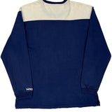 Made In USA Nike Spellout Long Sleeve T-Shirt - Large Blue Cotton