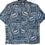 Puritan Floral Hawaiian Shirt - Large Blue Viscose