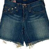 True Religion Denim Shorts - 25W UK 6 Blue Denim