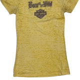 Outer Banks Harley Davidson T-Shirt - Medium Yellow Cotton