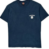 Motorcycles Harley Davidson Graphic T-Shirt - Large Blue Cotton