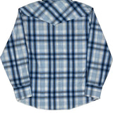 Wrangler Checked Shirt - Large Blue Cotton Blend