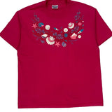 Hanes Single Stitch T-Shirt - XL Red Cotton Blend