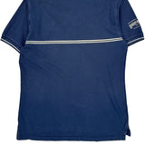 Harley Davidson Striped Polo Shirt - Medium Blue Cotton