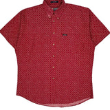 Chaps Ralph Lauren Short Sleeve Shirt - Large Red Cotton