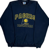 Pacers Basketball Nba Graphic Sweatshirt - Large Yellow Cotton Blend