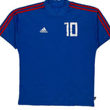 Number 10 Adidas Football Shirt - Small Blue Polyester