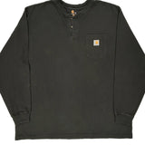 Carhartt Long Sleeve T-Shirt - 2XL Black Cotton
