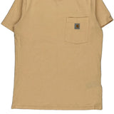 Carhartt T-Shirt - Small Beige Cotton Blend