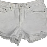 Levis Denim Shorts - 31W UK 12 White Cotton