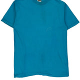 Blank Blue Wave Single Stitch T-Shirt - Large Blue Cotton