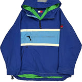 Tommy Hilfiger Striped Anorak - Large Green Polyester